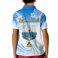 Polynesia Hanukkah Festival Kid Polo Shirt With Menorah Polynesian Style LT05 - Polynesian Pride