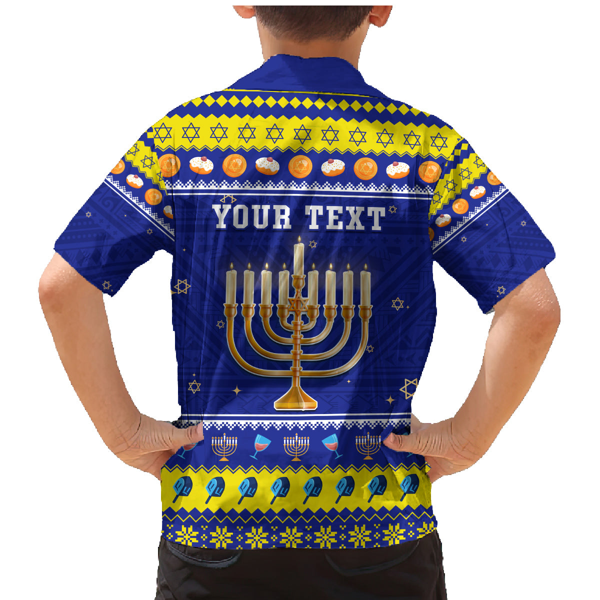 Personalised Polynesia Christmukkah Family Matching Mermaid Dress and Hawaiian Shirt Menorah With Polynesian Tribal Pattern LT05 - Polynesian Pride