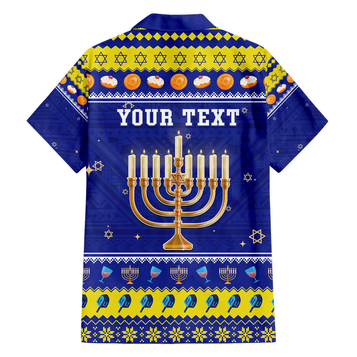 Personalised Polynesia Christmukkah Family Matching Off Shoulder Long Sleeve Dress and Hawaiian Shirt Menorah With Polynesian Tribal Pattern LT05 - Polynesian Pride