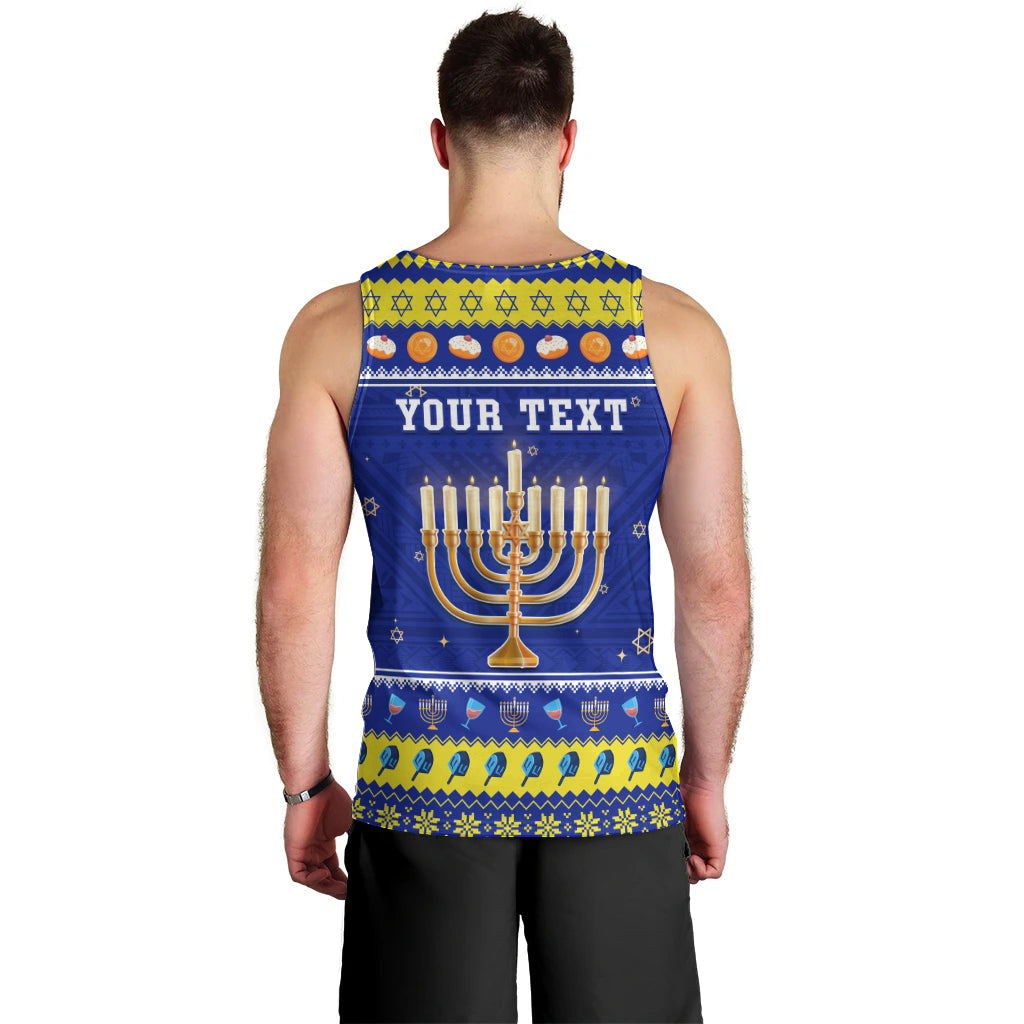 Personalised Polynesia Christmukkah Men Tank Top Menorah With Polynesian Tribal Pattern LT05 - Polynesian Pride