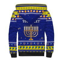 Personalised Polynesia Christmukkah Sherpa Hoodie Menorah With Polynesian Tribal Pattern LT05 - Polynesian Pride