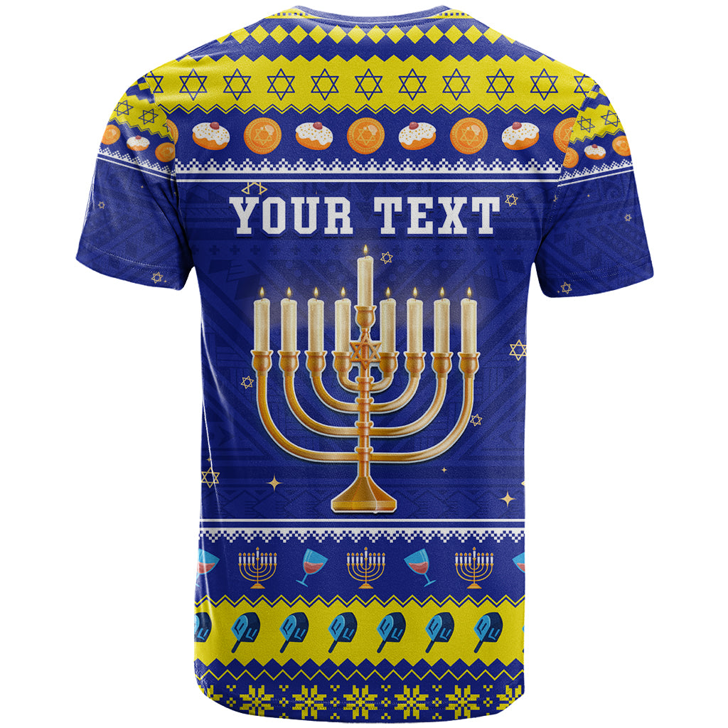 Personalised Polynesia Christmukkah T Shirt Menorah With Polynesian Tribal Pattern LT05 - Polynesian Pride