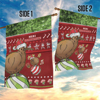 New Zealand Kiwi Christmas Garden Flag Paua Shell Glitter Green