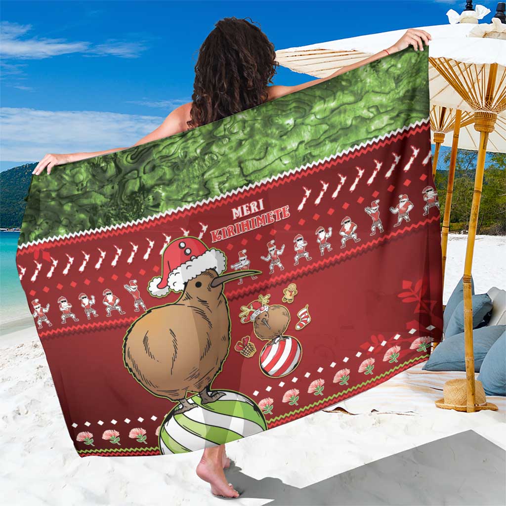 New Zealand Kiwi Christmas Sarong Paua Shell Glitter Green