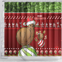 New Zealand Kiwi Christmas Shower Curtain Paua Shell Glitter Green