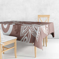 Polynesia Tablecloth Brown Tribal Turtle Floral Pattern