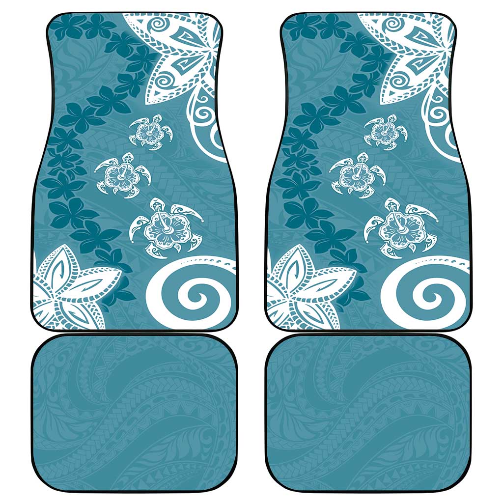 Polynesia Car Mats Hippie Blue Tribal Turtle Floral Pattern