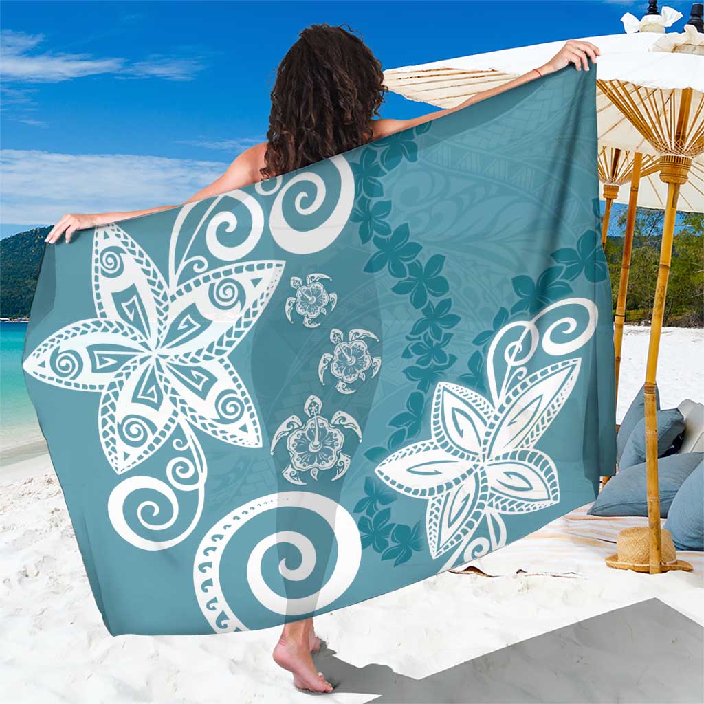 Polynesia Sarong Hippie Blue Tribal Turtle Floral Pattern
