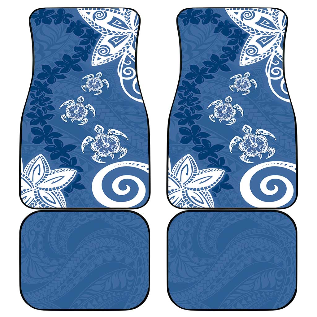 Polynesia Car Mats Blue Tribal Turtle Floral Pattern