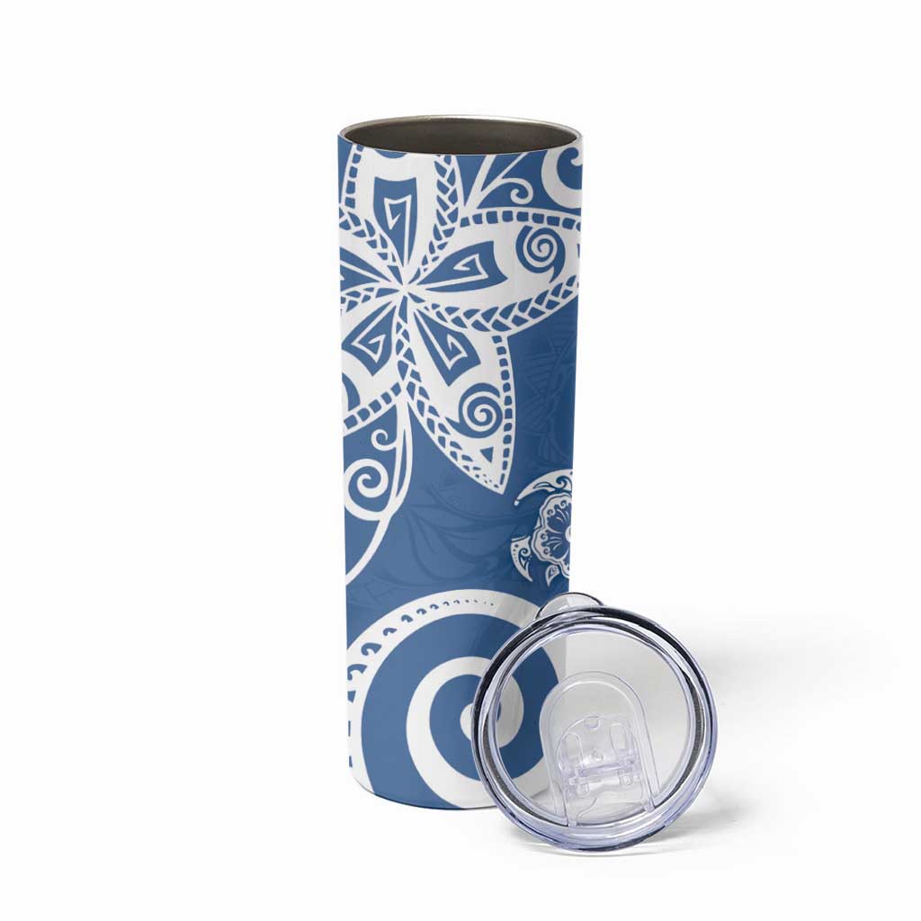 Polynesia Skinny Tumbler Blue Tribal Turtle Floral Pattern