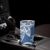 Polynesia Tumbler Cup Blue Tribal Turtle Floral Pattern
