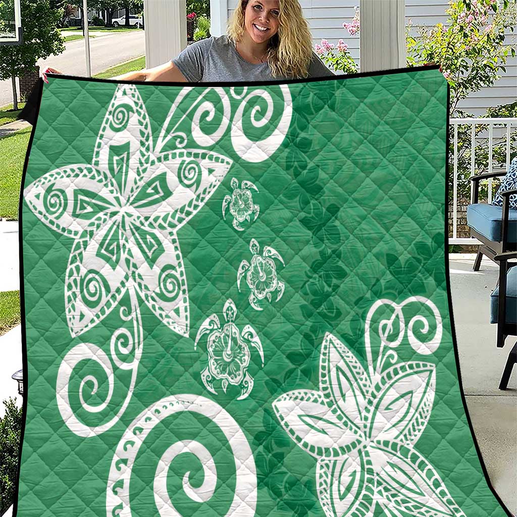 Polynesia Quilt Green Tribal Turtle Floral Pattern LT05 Green - Polynesian Pride