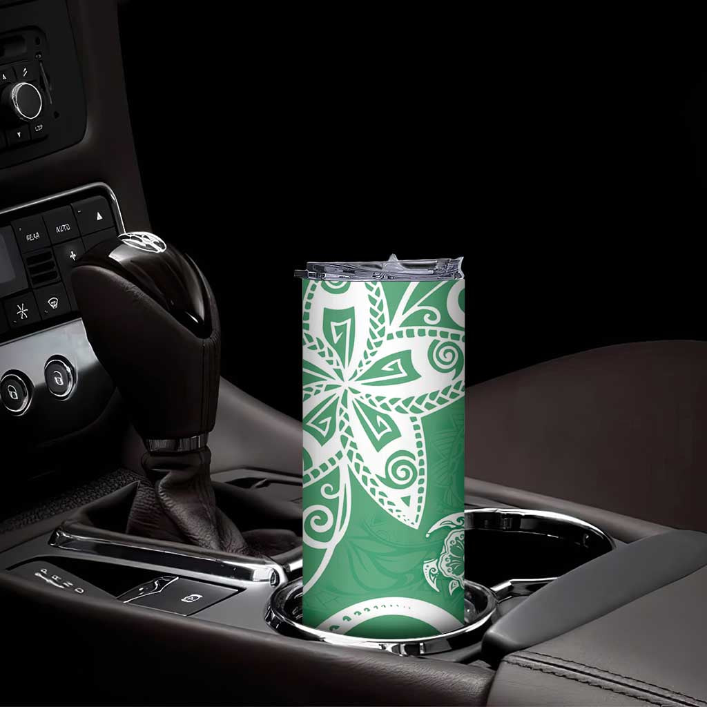 Polynesia Skinny Tumbler Green Tribal Turtle Floral Pattern