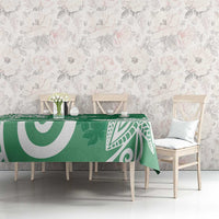 Polynesia Tablecloth Green Tribal Turtle Floral Pattern