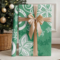 Polynesia Wrapping Paper Green Tribal Turtle Floral Pattern - Polynesian Pride