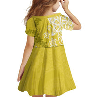 Polynesia Family Matching Mermaid Dress and Hawaiian Shirt Yellow Tribal Turtle Floral Pattern