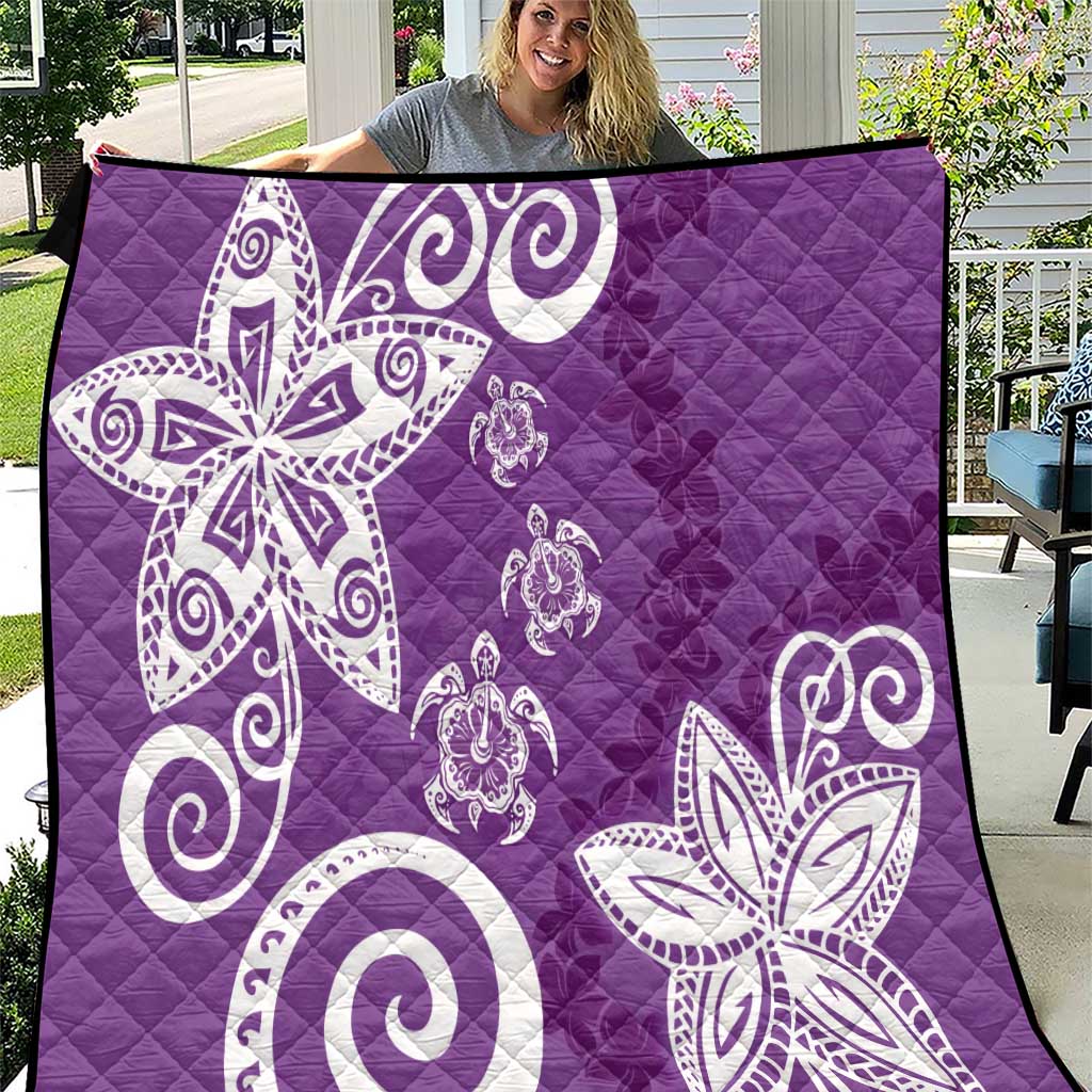 Polynesia Quilt Purple Tribal Turtle Floral Pattern LT05 Purple - Polynesian Pride