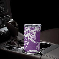 Polynesia Tumbler Cup Purple Tribal Turtle Floral Pattern