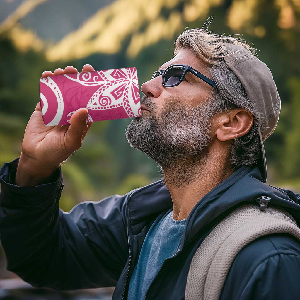 Polynesia 4 in 1 Can Cooler Tumbler Pink Tribal Turtle Floral Pattern