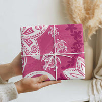 Polynesia Wrapping Paper Pink Tribal Turtle Floral Pattern - Polynesian Pride
