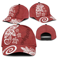 Polynesia Classic Cap Red Tribal Turtle Floral Pattern - Polynesian Pride