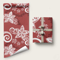 Polynesia Wrapping Paper Red Tribal Turtle Floral Pattern - Polynesian Pride