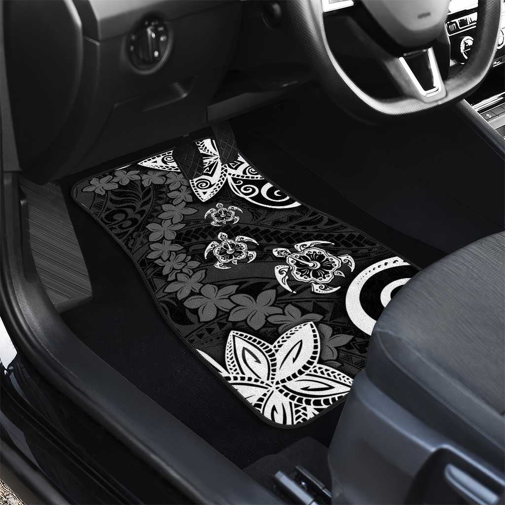Polynesia Car Mats Black Tribal Turtle Floral Pattern