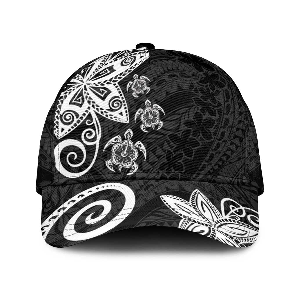 Polynesia Classic Cap Black Tribal Turtle Floral Pattern - Polynesian Pride