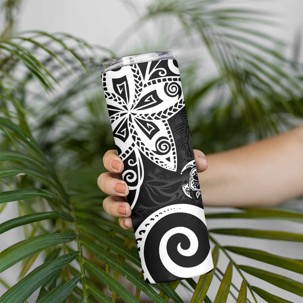 Polynesia Skinny Tumbler Black Tribal Turtle Floral Pattern