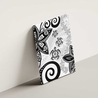 Polynesia Canvas Wall Art White Tribal Turtle Floral Pattern