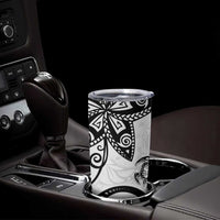 Polynesia Tumbler Cup White Tribal Turtle Floral Pattern