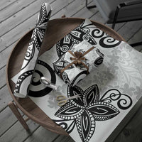 Polynesia Wrapping Paper White Tribal Turtle Floral Pattern - Polynesian Pride