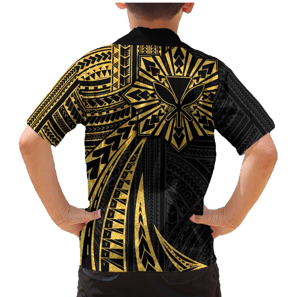 Hawaii And Philippines Family Matching Mermaid Dress and Hawaiian Shirt Kanaka Maoli With Tribal Sun Together Gold