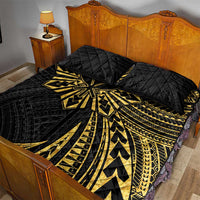 Hawaii And Philippines Quilt Bed Set Kanaka Maoli With Tribal Sun Together Gold