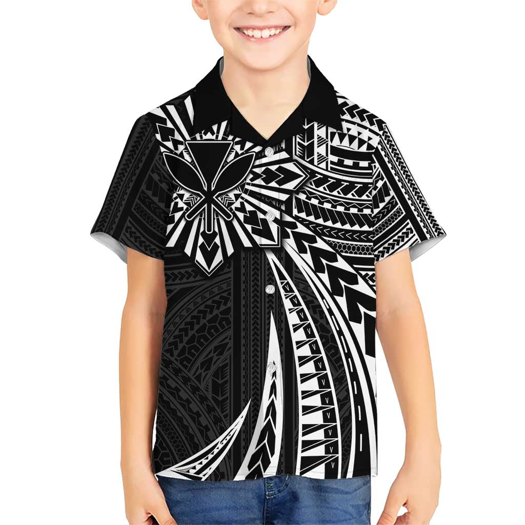 Hawaii And Philippines Kid Hawaiian Shirt Kanaka Maoli With Tribal Sun Together Black