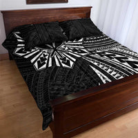 Hawaii And Philippines Quilt Bed Set Kanaka Maoli With Tribal Sun Together Black