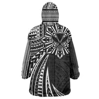 Hawaii And Philippines Wearable Blanket Hoodie Kanaka Maoli With Tribal Sun Together Black