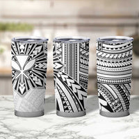 Hawaii And Philippines Tumbler Cup Kanaka Maoli With Tribal Sun Together White