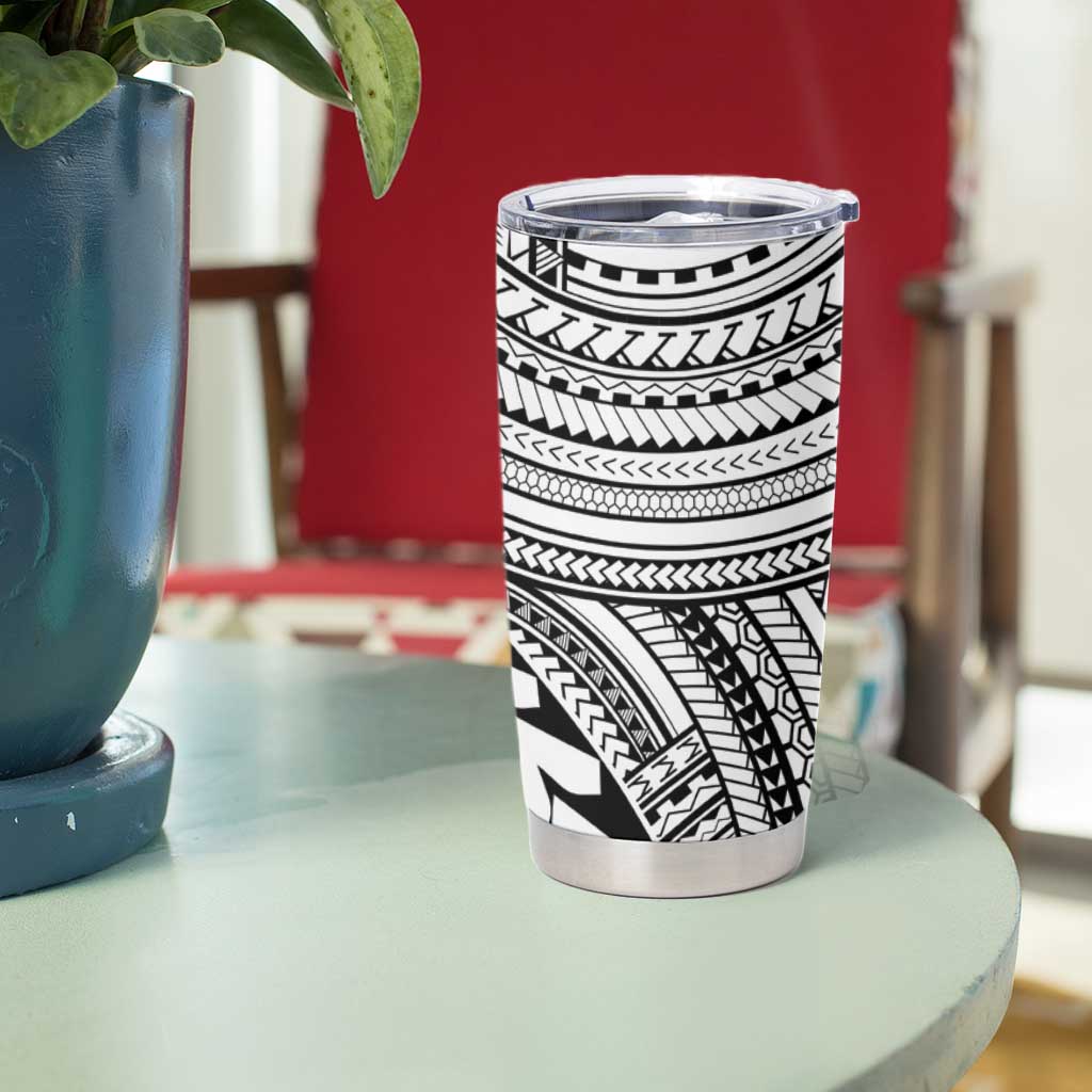 Hawaii And Philippines Tumbler Cup Kanaka Maoli With Tribal Sun Together White