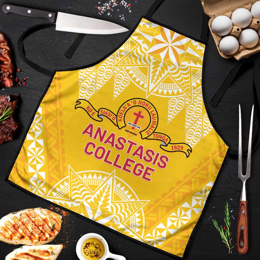 Anastasis College Apron Tonga Ngatu Pattern LT05 Yellow - Polynesian Pride