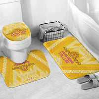 Anastasis College Bathroom Set Tonga Ngatu Pattern LT05 Mat Set Only (3 pcs) One Size Yellow - Polynesian Pride