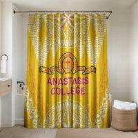 Anastasis College Bathroom Set Tonga Ngatu Pattern LT05 Shower Curtain Only Yellow - Polynesian Pride