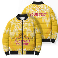 Personalised Anastasis College Bomber Puffer Jacket Tonga Ngatu Pattern LT05 - Polynesian Pride