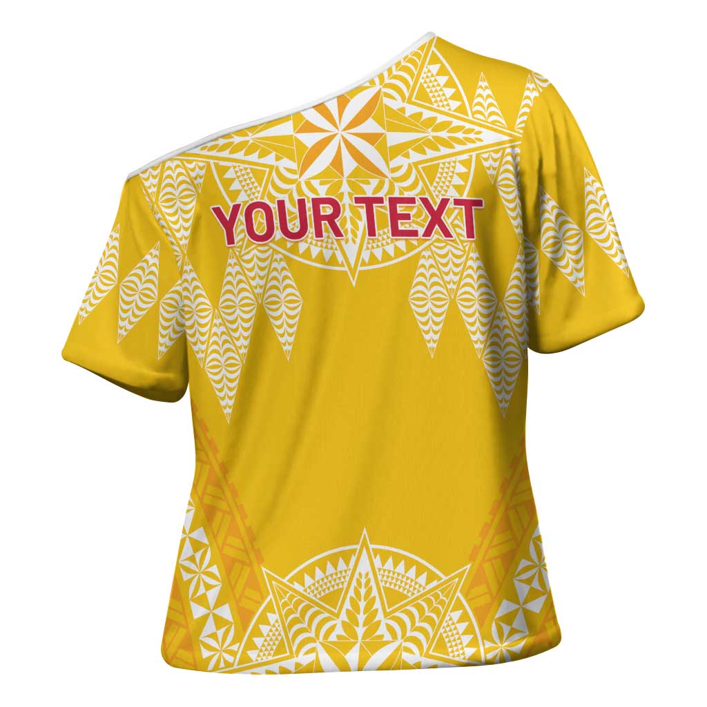 Personalised Anastasis College Cross Shoulder Shirt Tonga Ngatu Pattern LT05 - Polynesian Pride