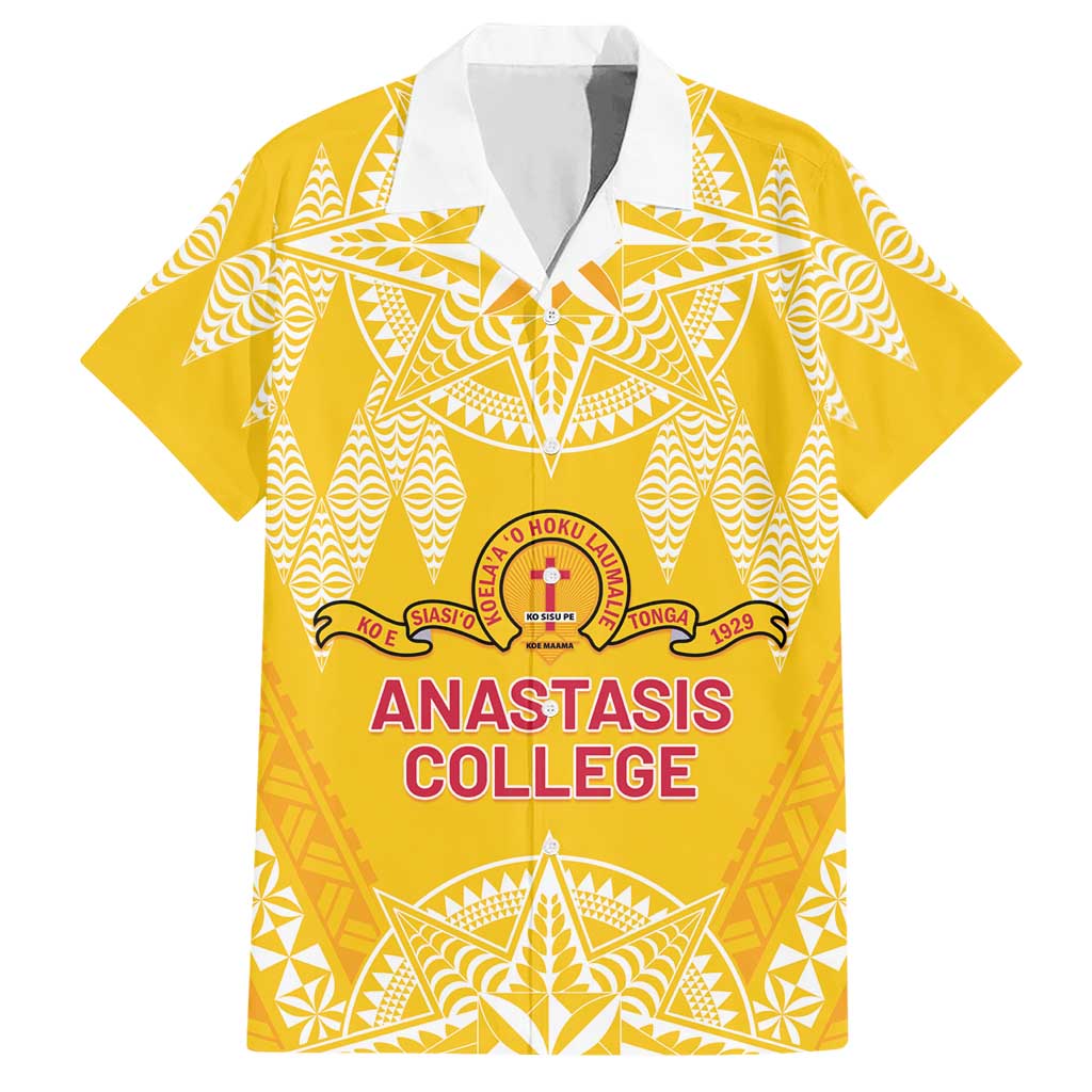 Personalised Anastasis College Hawaiian Shirt Tonga Ngatu Pattern LT05 Yellow - Polynesian Pride