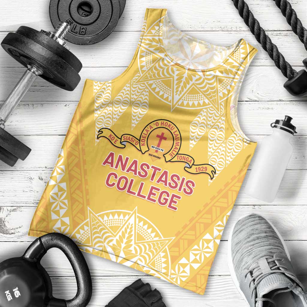 Personalised Anastasis College Men Tank Top Tonga Ngatu Pattern LT05 - Polynesian Pride