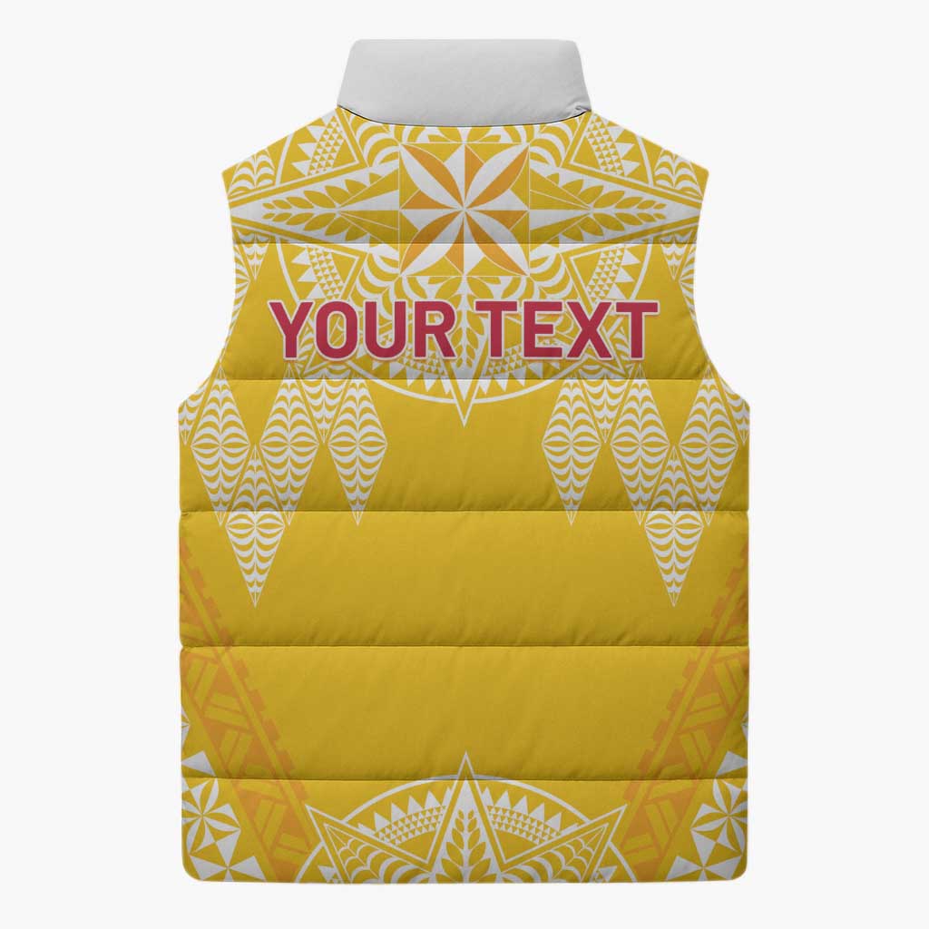 Personalised Anastasis College Sleeveless Puffer Jacket Tonga Ngatu Pattern LT05 - Polynesian Pride
