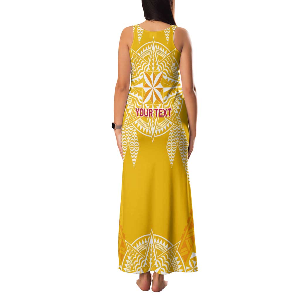 Personalised Anastasis College Tank Maxi Dress Tonga Ngatu Pattern LT05 - Polynesian Pride