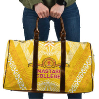 Anastasis College Travel Bag Tonga Ngatu Pattern LT05 Yellow - Polynesian Pride