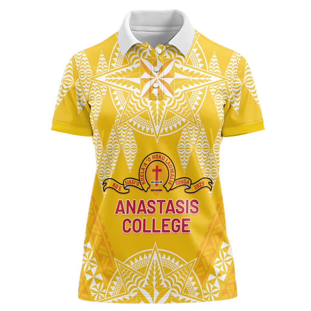 Personalised Anastasis College Women Polo Shirt Tonga Ngatu Pattern - Polynesian Pride